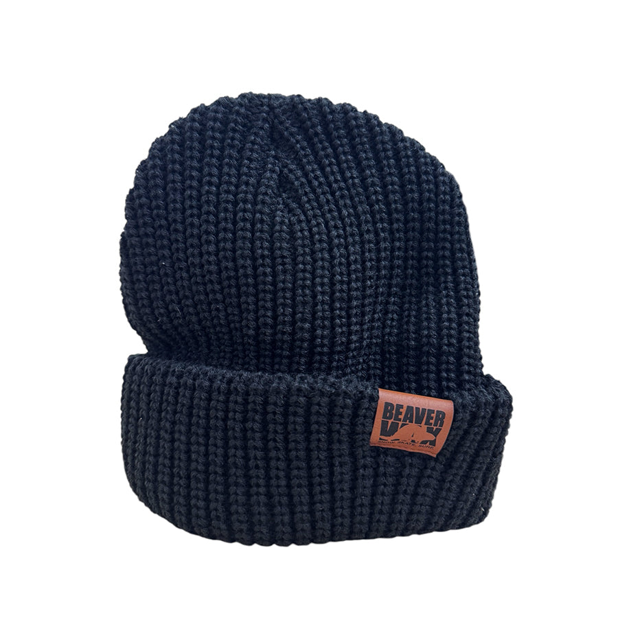 Chunky Wide Rib Roll-Up Beanie